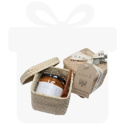 PRODUCTO BROTÓ CAJITA DE MIMBRE Y CUCHARA MADERA