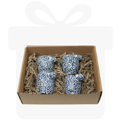 SET DE 4 VASITOS MEZCALEROS JAGUAR BALAM